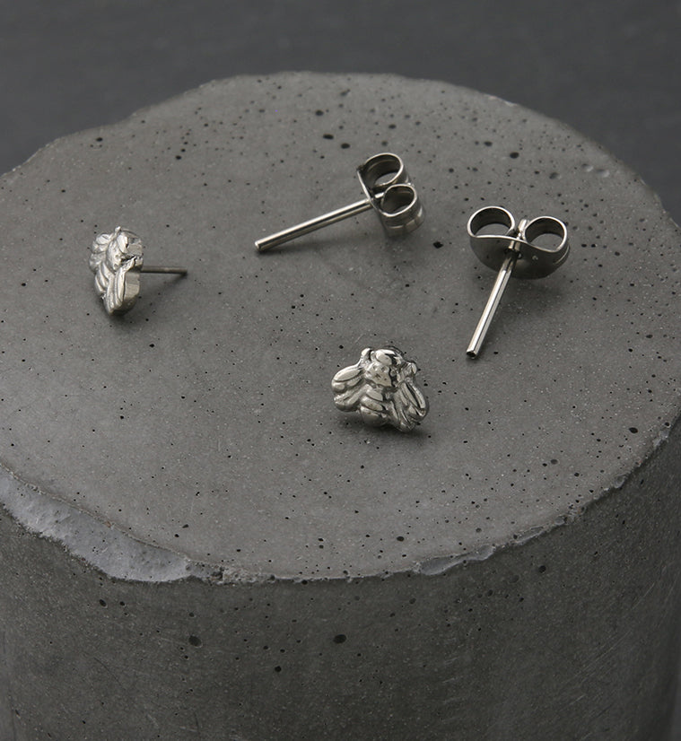 Bee Titanium Threadless Earrings