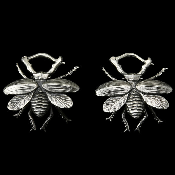 Beetle White Brass Hinged Ear Weights