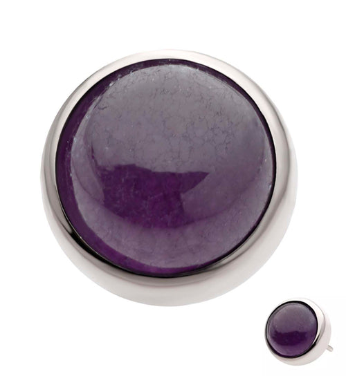Bezel Less. Top Bezel Amethyst Stone Titanium Threadless Top