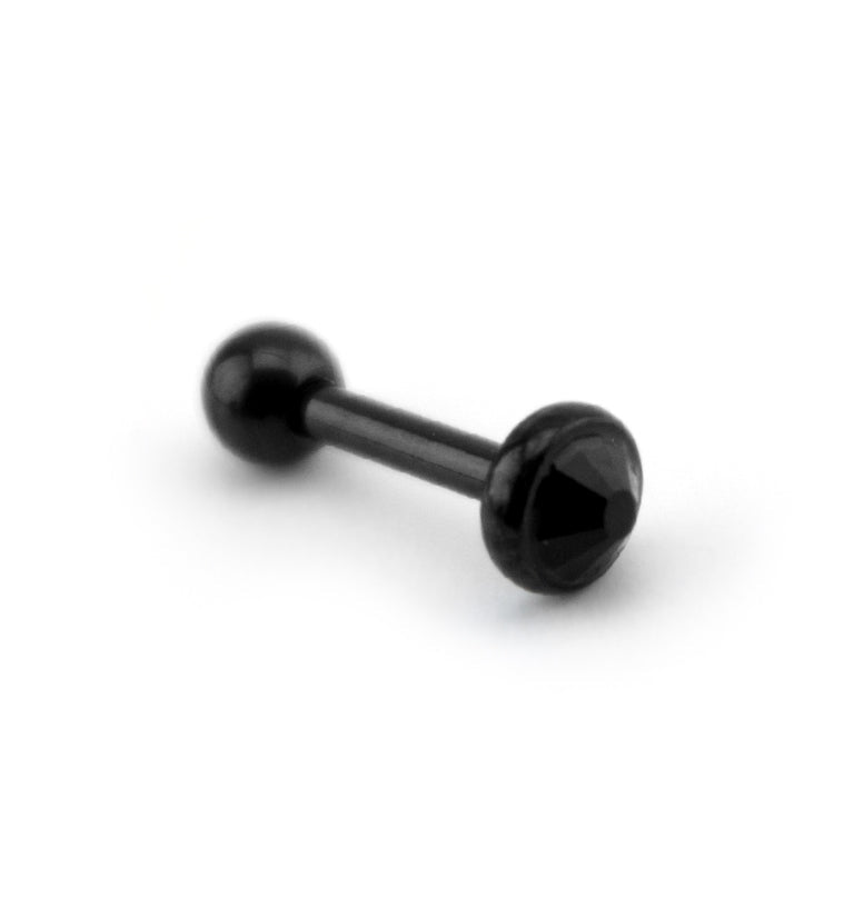 16G Black on Black PVD Tragus / Cartilage Barbell