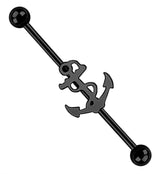 Black Anchor Industrial Stainless Steel Barbell