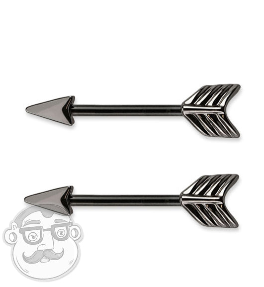 Black Arrow Nipple Ring Bar