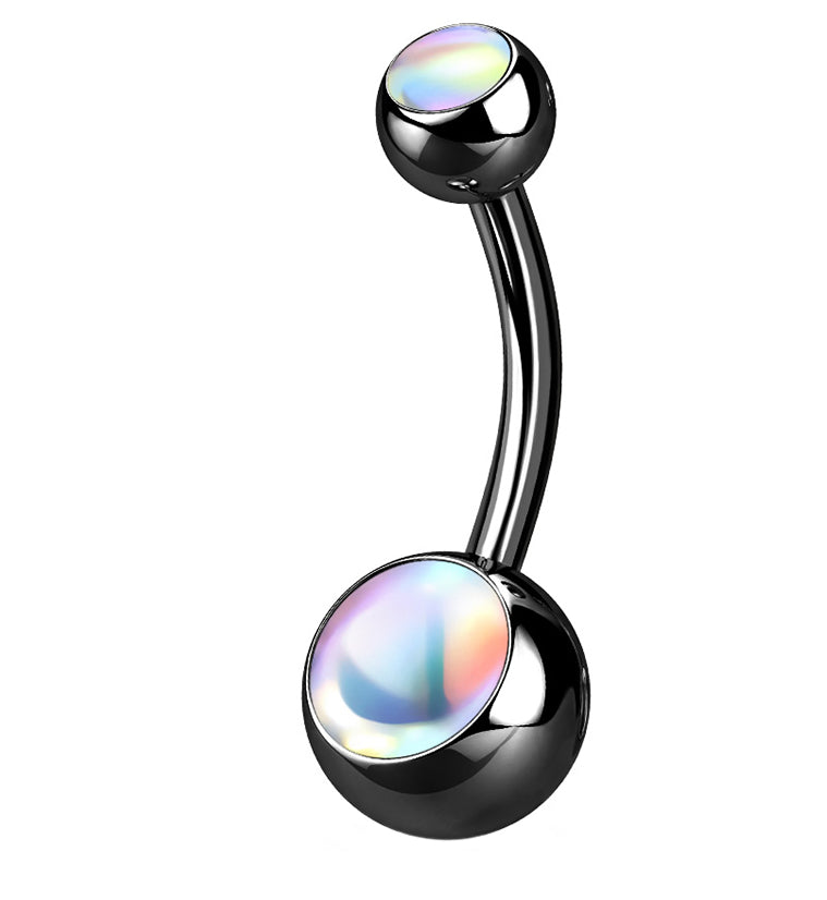 Black PVD Aura Belly Button Ring