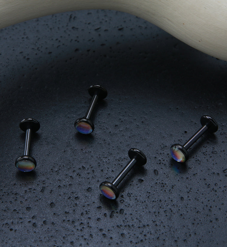 Black PVD Aura Labret Post