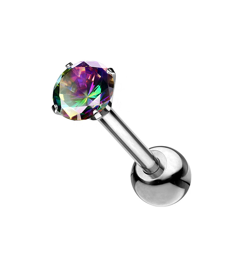 Black Aurora CZ Titanium Cartilage Barbell