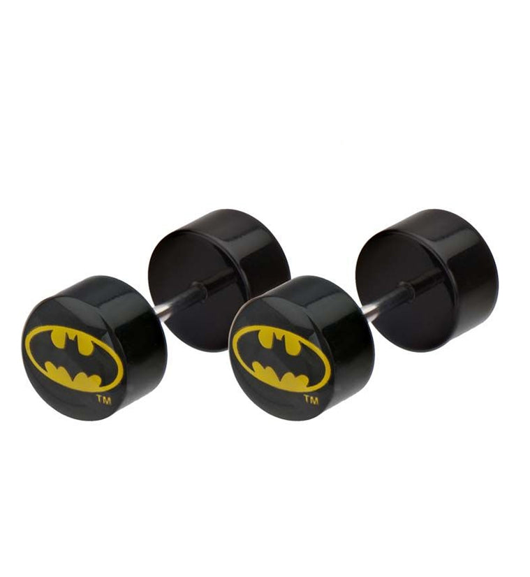 18G Black Batman Fake Plugs / Gauges