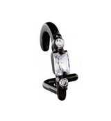 Black PVD Bauble CZ Stainless Steel Nose Curve