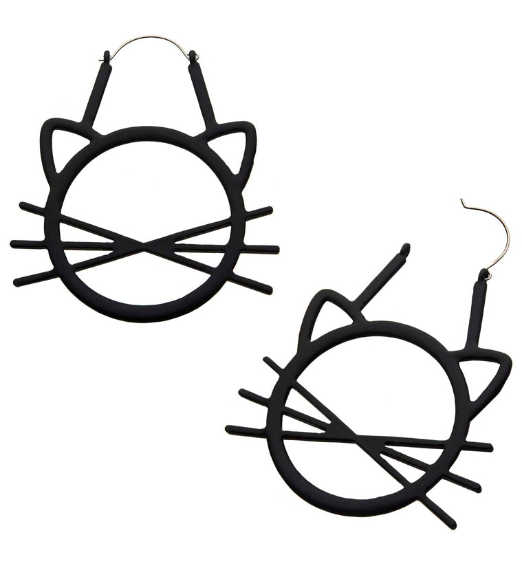 Black Cat Plug Hoops