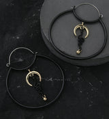 Black PVD Crescent Snake Stainless Steel Plug Hoops