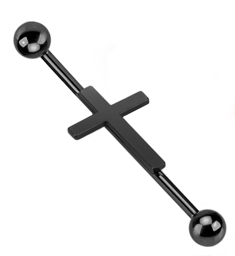 Black Cross Industrial Stainless Steel Barbell