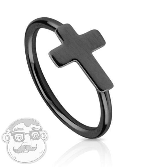 20G Black Cross Nose Ring
