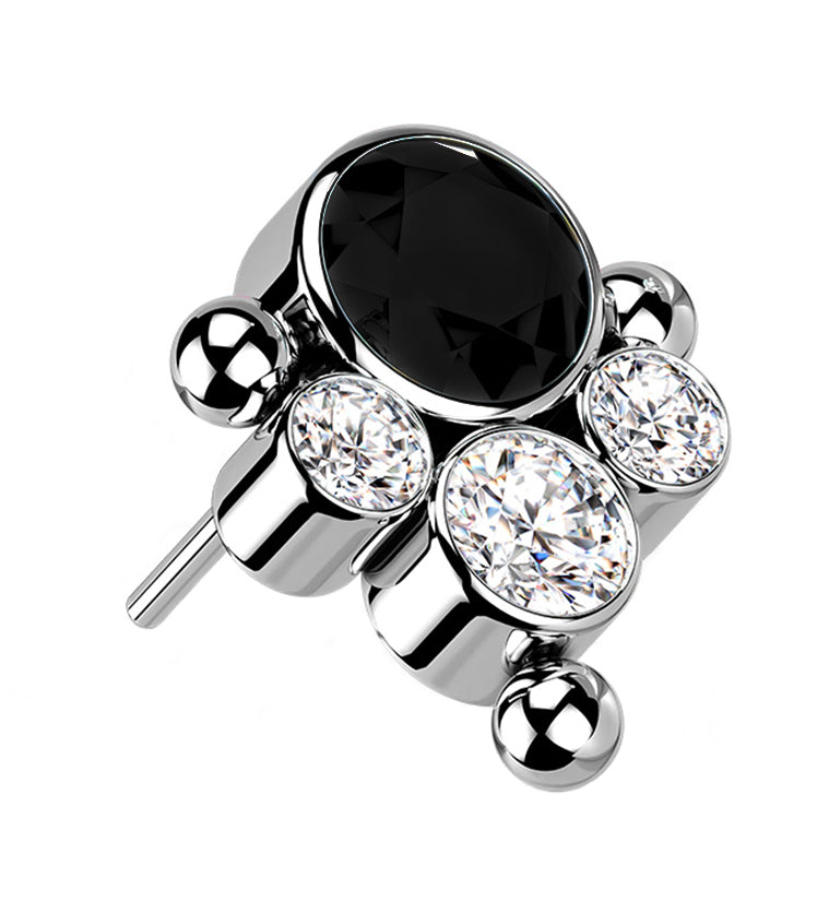 Black CZ Bundle Titanium Threadless Top