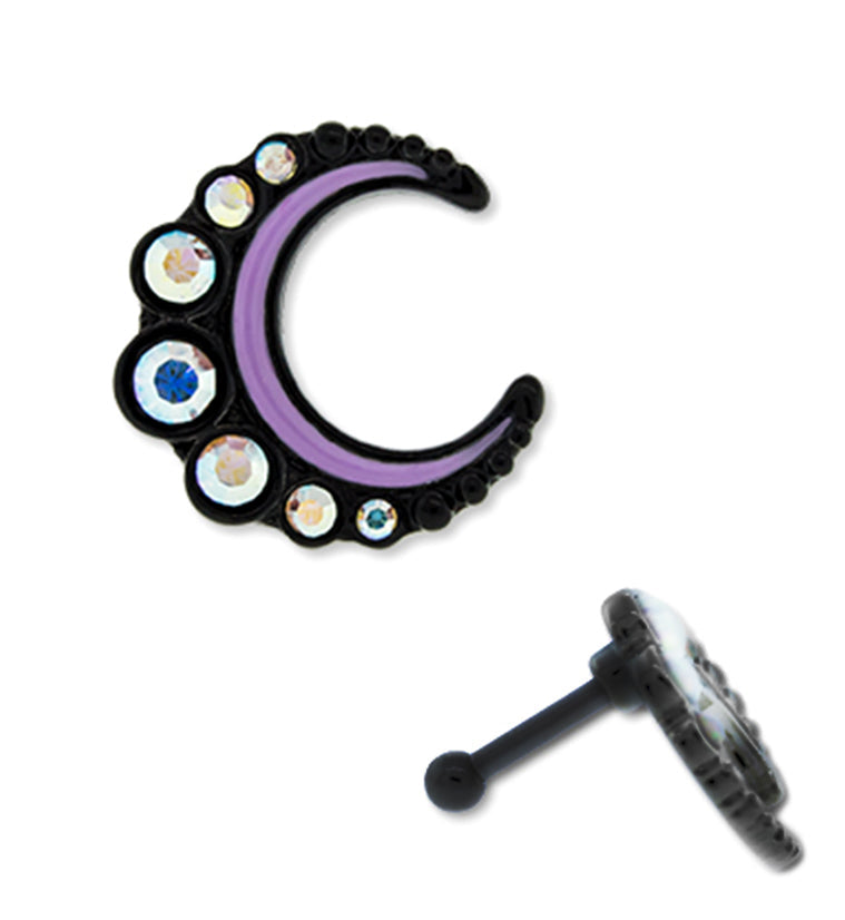 16G Black & Purple Luna Cartilage Barbell