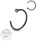 Black Stainless Steel Nose Hoop Ring