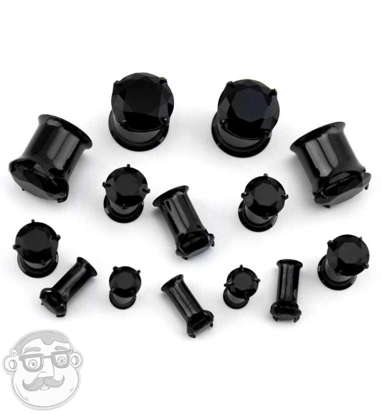 Black CZ Steel Plugs