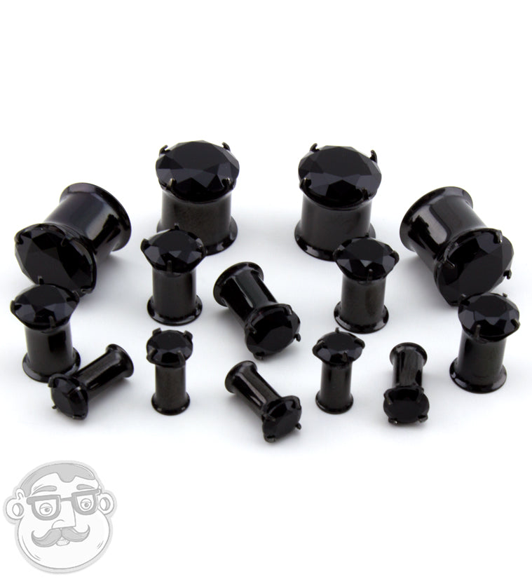 Black CZ Steel Plugs