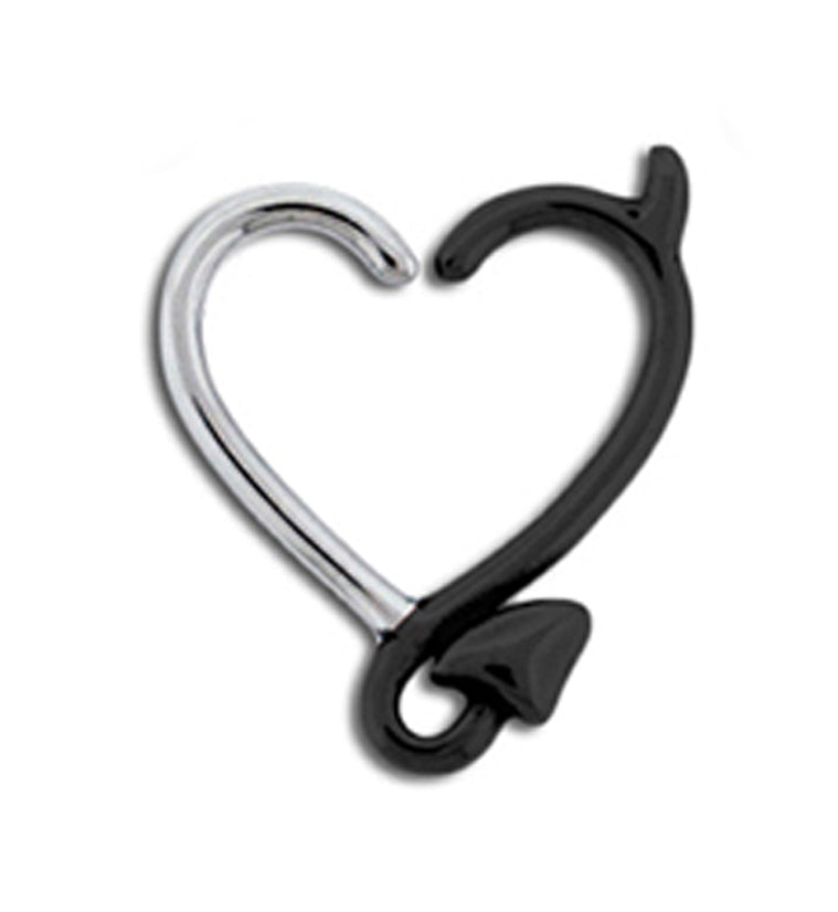 16G Black Devil Heart Daith Ring