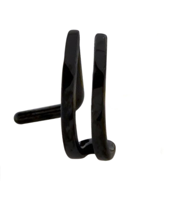 18G Black PVD Double Line Nose Curve Ring