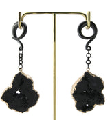 Black Druzy Agate Slice Hangers