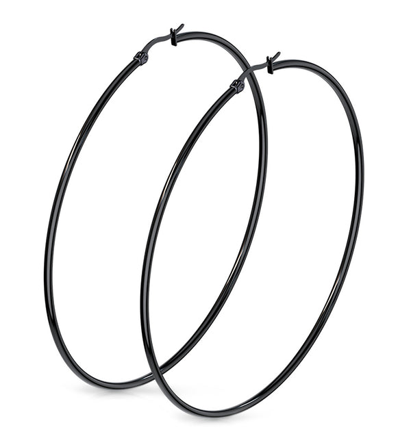 20G Black Hoop Earrings
