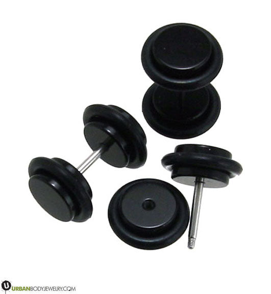 Black Fake Ear Plugs