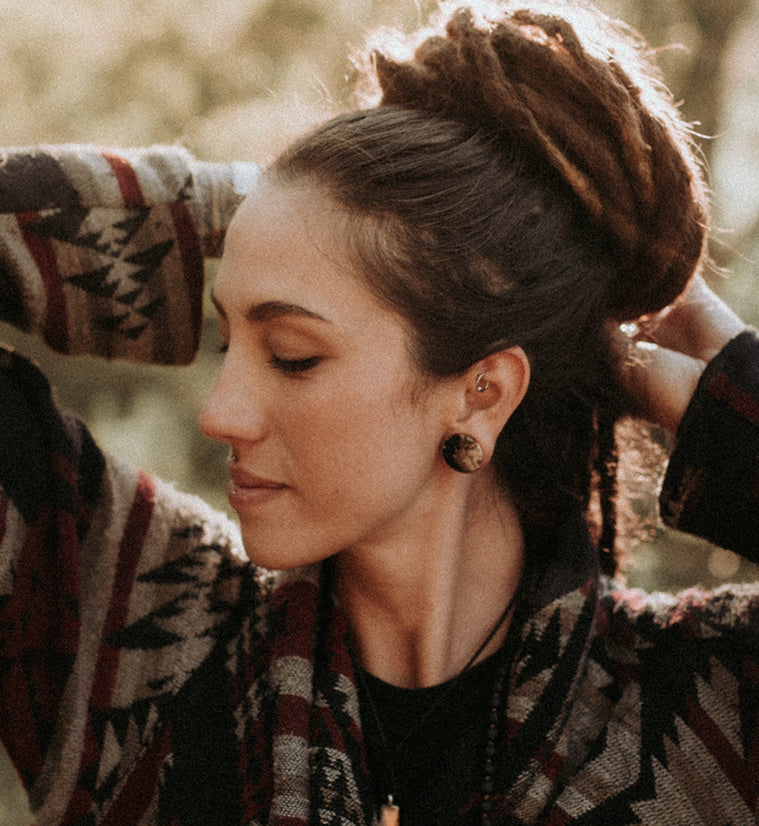 Black Flame Petrified Palm Root Plugs