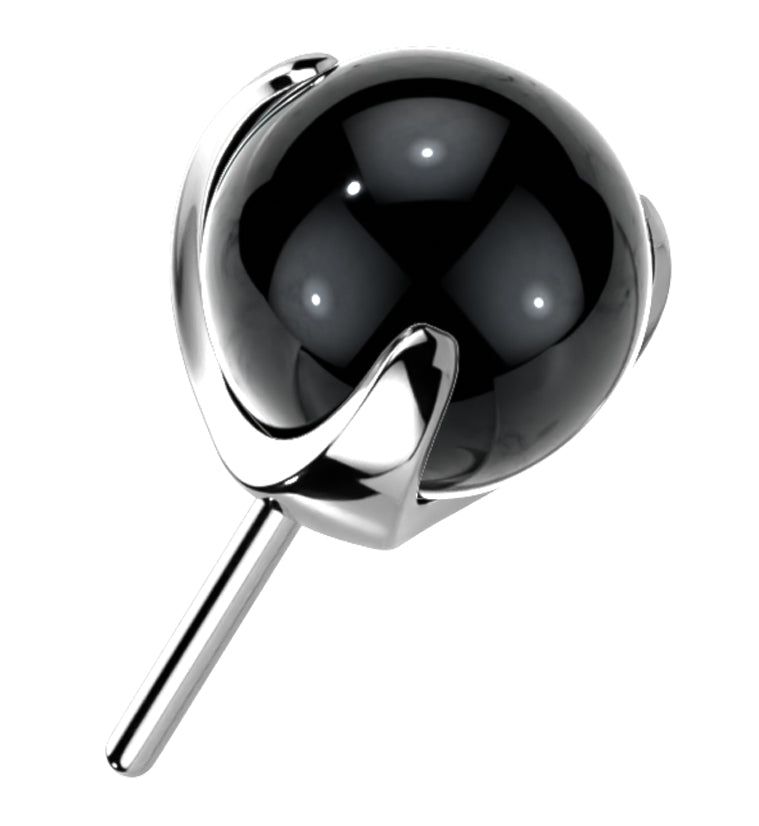 Black Glass Claw Titanium Threadless Top