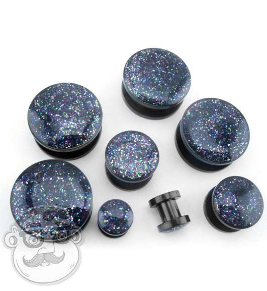 Glitter Color Dome Screw on Steel Plugs