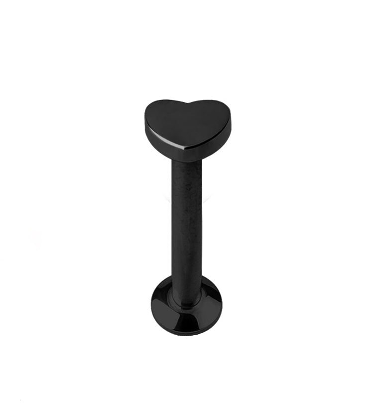 16G PVD Black Heart Top Internally Threaded Flat Back Steel Post