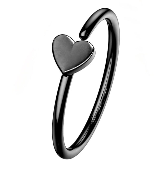 20G Black PVD Stainless Steel Seamless Heart Ring