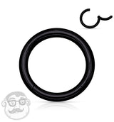 Black Plated Hinged Stainless Steel Segment Hoop Ring