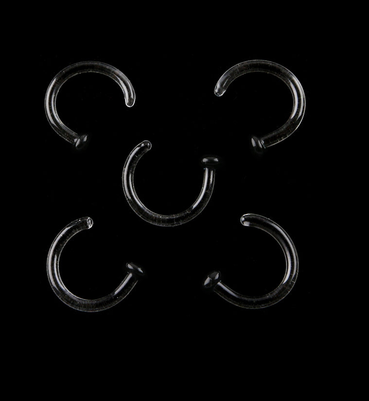 Black Top Glass Hoop Nose Ring