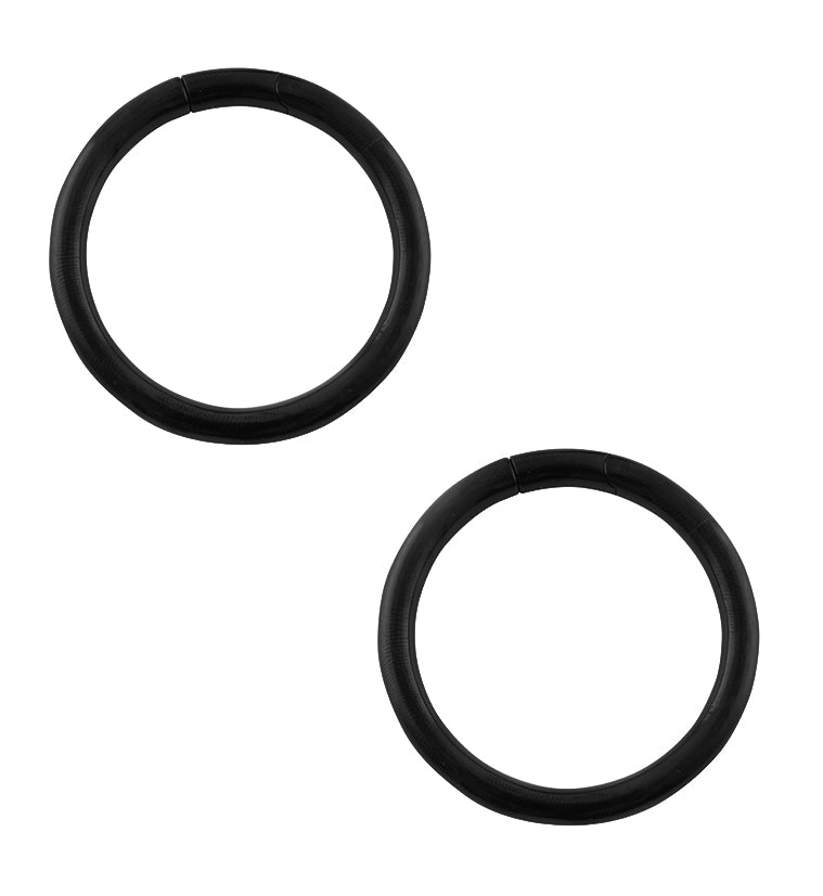 Black PVD Hoop Ear Weights