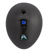 Black & Blue Mermaid Belly Button Ring