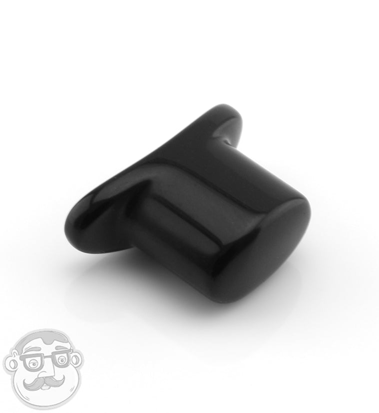 Obsidian Oval Labret Plug