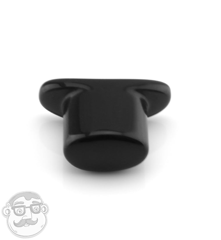 Obsidian Oval Labret Plug