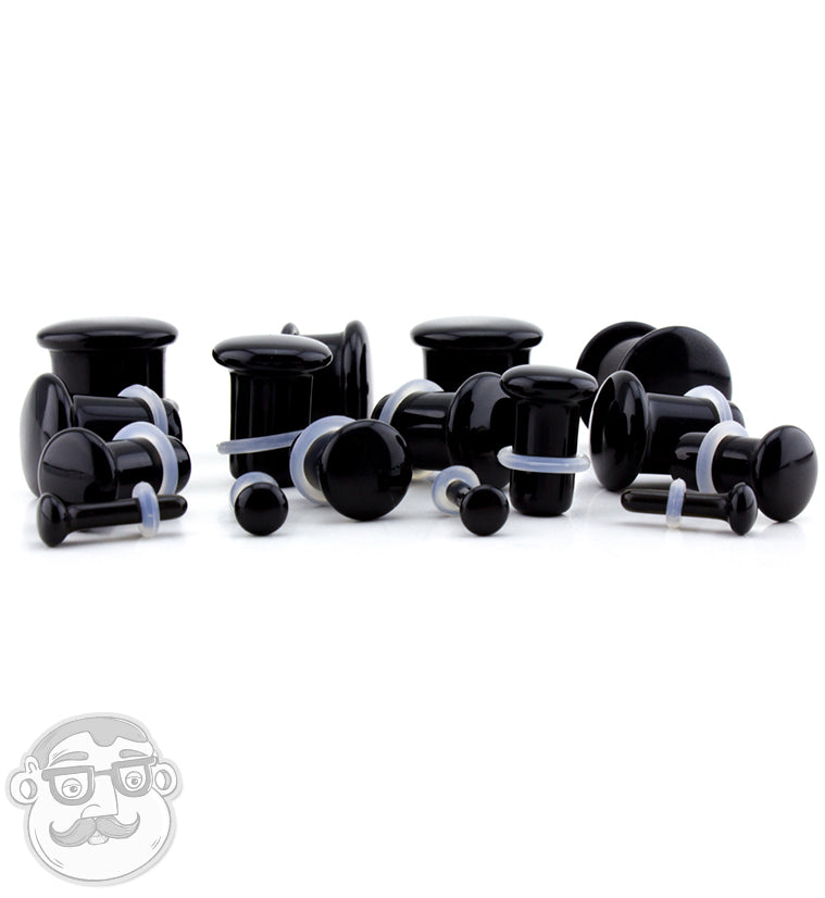 Black Obsidian Single Flare Stone Plugs
