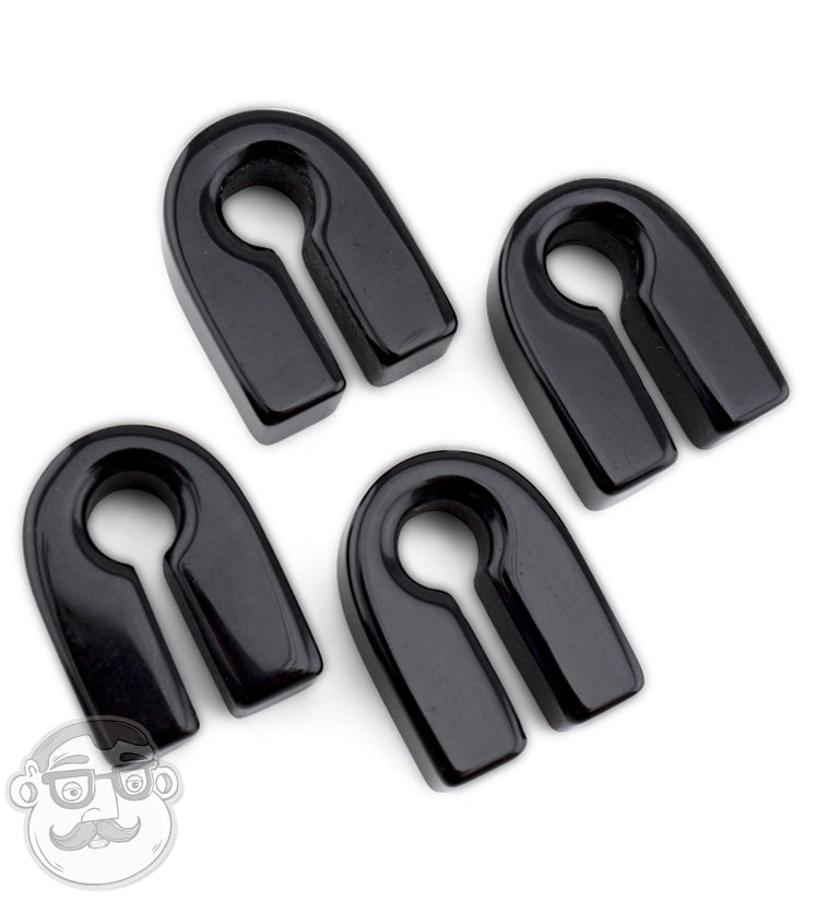 Black Obsidian Stone Key Square Ear Weights