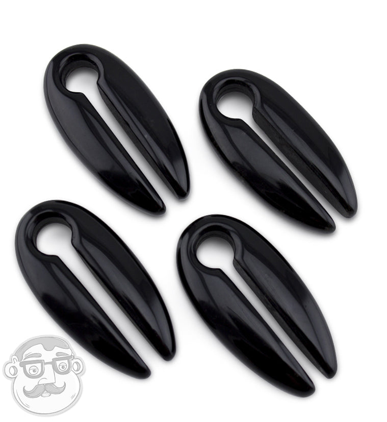 Black Obsidian Stone Keyhole Ear Weights