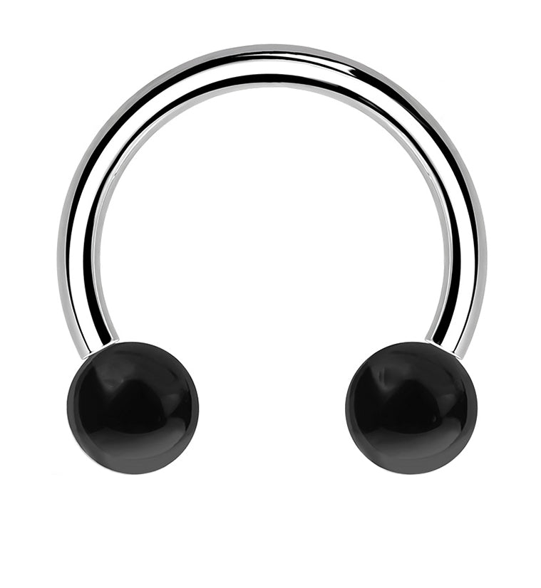 Black Onyx Stone Circular Barbell