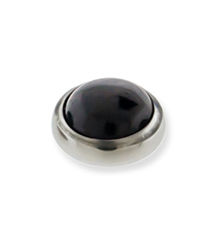 Black Onyx Stone Titanium Bezel End