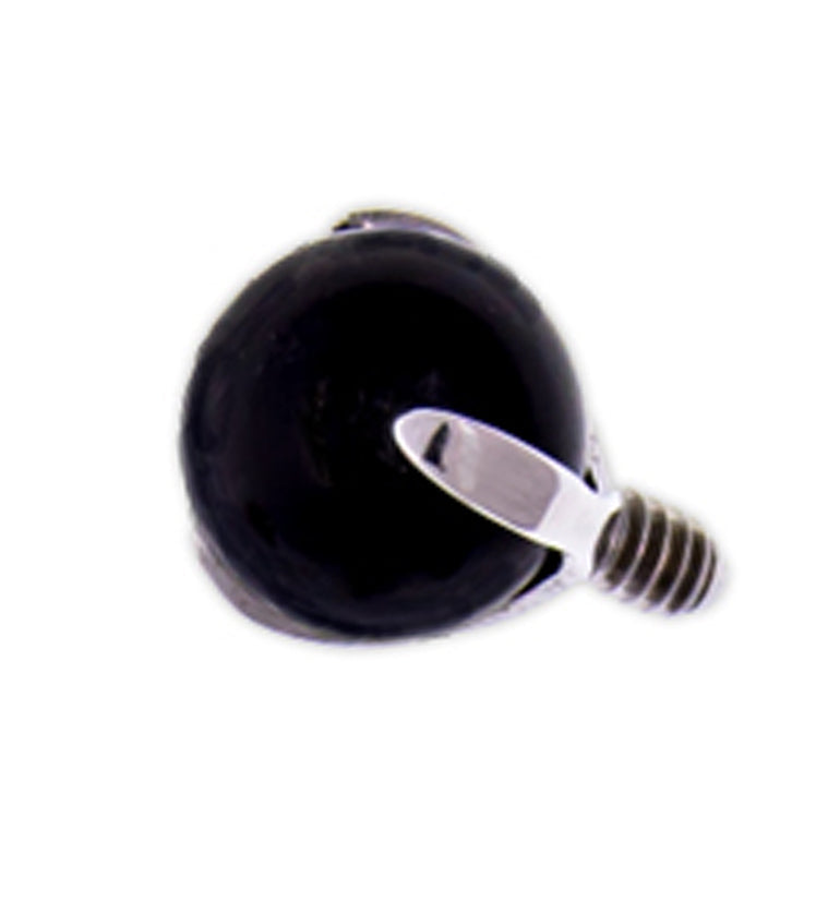 Black Onyx Stone Prong Threaded End