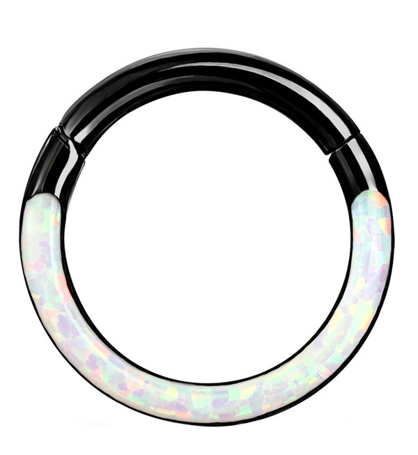 Black PVD Opalite Frontal Hinged Segment Ring