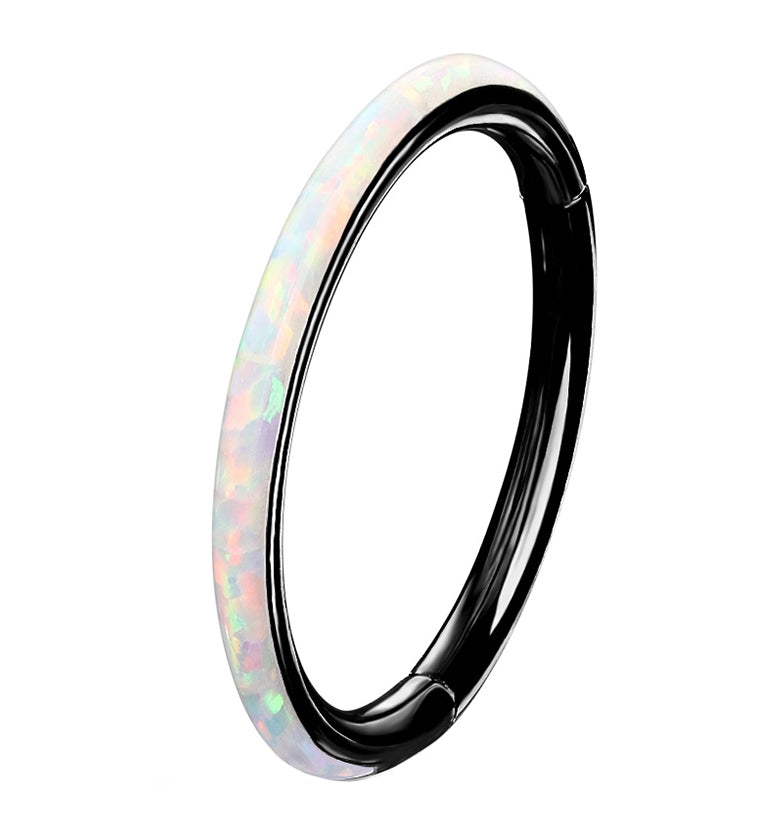 Black PVD Opalite Frontal Orbed Segment Ring