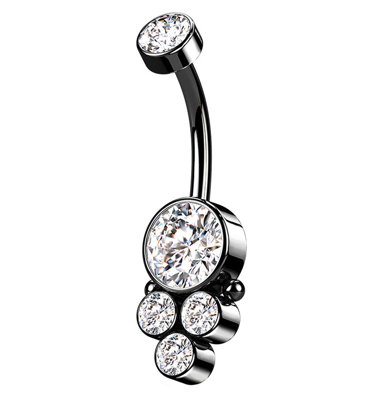 Black PVD Array Belly Button Ring