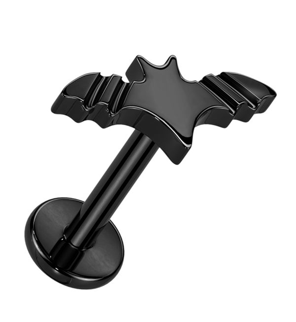 Black PVD Bat Titanium Internally Threaded Labret