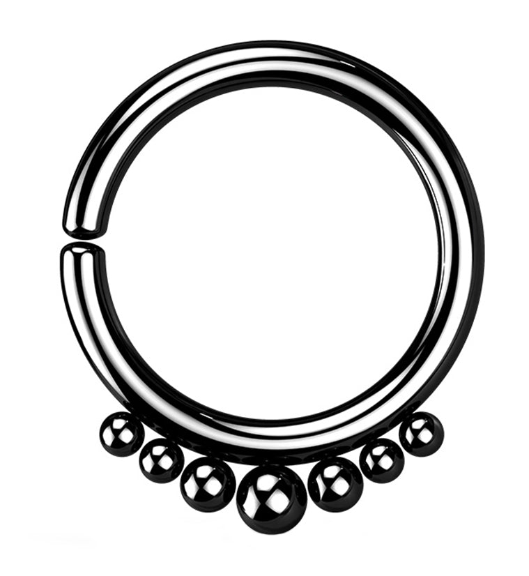 Black PVD Beaded Annealed Seamless Hoop Ring