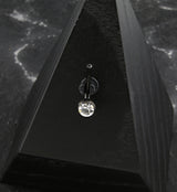 Black PVD Bezel Clear CZ Titanium Threadless Belly Button Ring Base