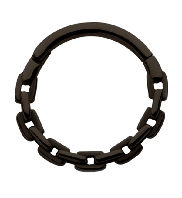 Black PVD Chain Link Stainless Steel Hinged Segment Ring