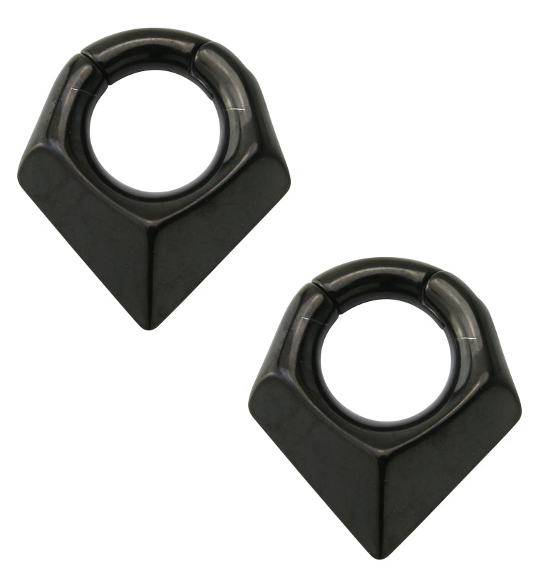 Black PVD Cusp Hinged Ear Weights